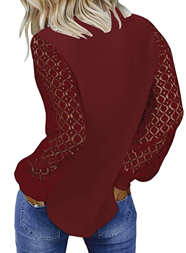 Jescakoo Lace Blouses For Women Dressy Tops For Women Christmas Red Xl #TOP1