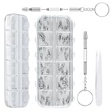 Eyewear Repair Kit Compatible with Oakley Prada Gucci,120 Stainless Steel Glasses Screws. Glasses Repair Kit with Screws for Repairing Eyewear Frames Hinges Nose Pads, Including Glasses Tools Kit