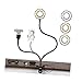 Veemoon Clip Type Ring Fill Lamp with Interface Sturdy Metal Clamp Tabletop Selfie Light for Live Streaming Video Recording and Wire Control Black