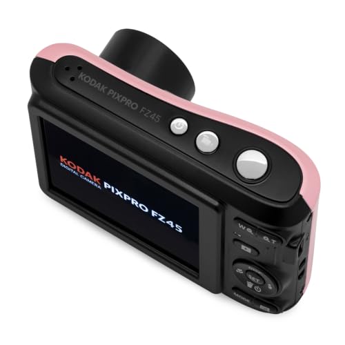 Image of Kodak PIXPRO FZ45 Friendly Zoom 16MP 1080p Full HD Digital Camera with 4X Optical Zoom and 27mm Wide Angle Lens (Pastel Pink)63 GB | 1080p Full HD Video, 27mm Wide Angle Lens, 2.7 Inch LCD, Point and Shoot, Digicam, Travel and Family Photos