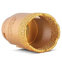 KSEIBI 615235 Diamond Hole Saw, 1-3/8 Inch 35mm Diamond Core Drill Bit for Porcelain, Ceramic, Granite Drill Bits, Brick, Marble, Vacum Brazed, 2" Drilling Depth, 5/8"-11 Thread, for Angle Grinder