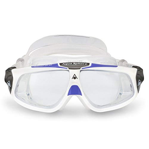 Máscara de natação aqua sphere seal 2.0 lady branca/lilás - lente transparente