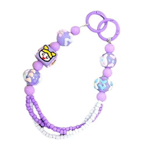 Elegante Portachiavi in Perline Fatte A Mano Cinta A Catena Mobile per Cellulare per Corda da Donna Cordino del Telefono Naturale.