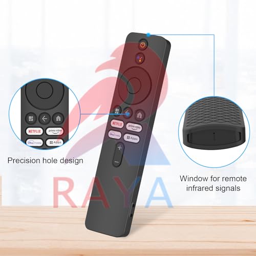 Image of RAYA Silicone TV Remote Cover Compatible with Redmi TV 4k Ultra 43 inch /Xiaomi OLED Series 55 inch /Xiaomi 5A Series 32 /40 /43 inch Remote Protective Case [Remote NOT Included] (Black)