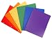STEMSFX Heavy Duty Plastic 2 Pocket Folder Hole Punched (Pack of 6 Folders Assorted Colors) For Letter Size Papers, Includes Business Card Slot