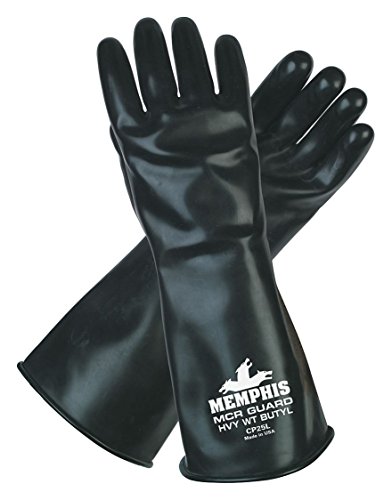 MCR Safety Butyl Rubber Gauntlet Gloves (Large)