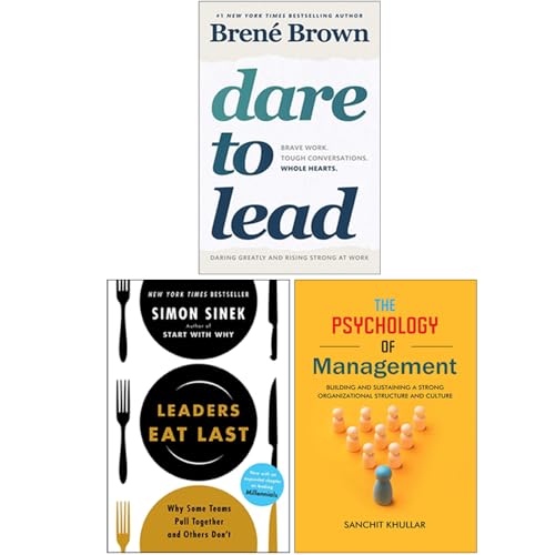 Dare To Lead, Leaders Eat Last & The Psychology Of Management 3 Books Collection Set