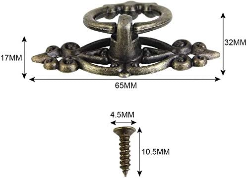 Namvo 10pcs Vintage Kitchen Cabinet Cupboard Dresser Door Drawer Ring Pull Handles Knobs,for Kitchen Cabinet Cupboard Dresser Door Green Bronze(2.6 * 1 in) - Image 5