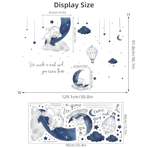 Vinilo Decorativo para Pared Elefante Bebé Azul Gris miniatura 4