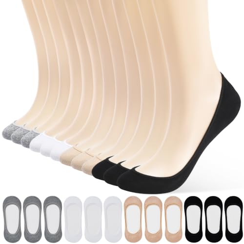 Image of ATBITER No Show Socks Womens Flats - 6 /12 Pairs Low Cut Invisible Non Slip