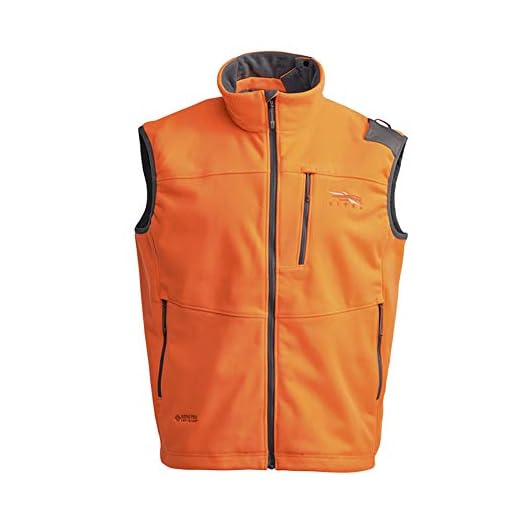 SITKA Gear Men's Stratus Windstopper Water Repellent Ultra-Quiet Fleece Hunting Vest, Blaze Orange, XX-Large (50243-BL-XXL)