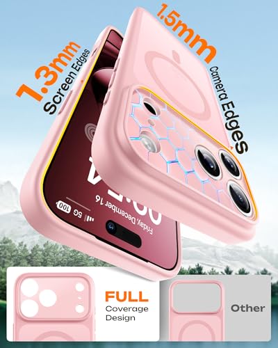 Image of TOCOL for iPhone 17 Pro Max Case, Compatible with Magsafe Charger, Full Camera Protection, Translucent Matte for iPhone 17 Pro Max Phone Case 6.9 inch (Light Pink)