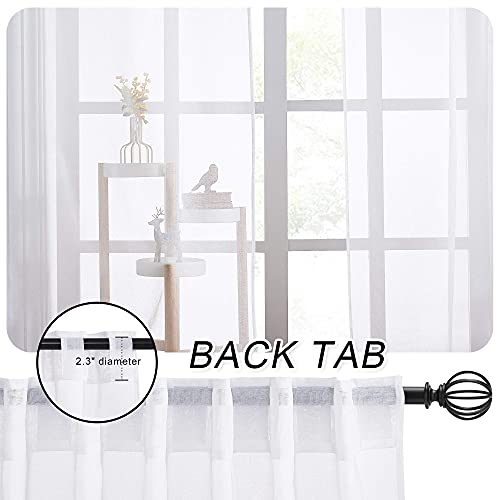 Nicetown Semi-Sheer Texture Curtain Panels - Privacy Light And Airy Rod Pocket & Back Tab Design Semitransparent Sheer Voile Drapes For Living Room, 55" X 84", 2 Pieces #TOP3