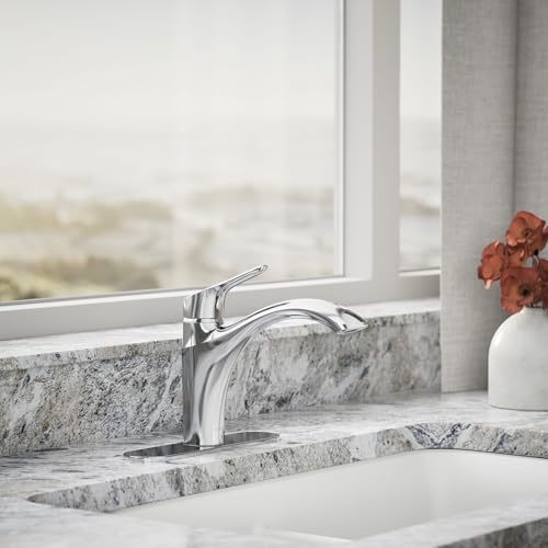 KOHLER 30470-CP Rival Swing Spout Kitchen Sink Faucet W/O Side Spray, High-Arch Single Handle, Temperature Memory, Corrosion Resistant, Polished Chrome by Kohler - Used condition - Image 2