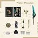 Vintage Steampunk Feather Calligraphy Set with Ink, Wax Seal, Quill, and 5 Replacement Nibs in an Elegant Gift Box, Ideal for Handwriting Enthusiasts