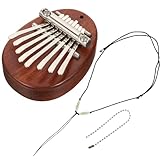 TOYANDONA Kalimba Daumenklavier 8 Tasten Kleiner Daumenklavier mit Tragriemen Leichtes Fingerklavier für Anfänger und Musikliebhaber Tragbares Musikinstrument für Bühne und Freizeit