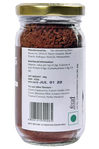 Image of The Wandering Bean Blend Rich & Smooth Creamy Vanilla Cinnamon Instant Coffee (60 Grams) Gift Festive, Hamper, Granules, Bottle