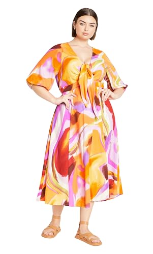 City Chic Women's Plus Size Dress - Swirl Tie Print