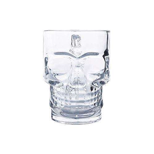 Conjunto 2 Canecas de Chopp e Cerveja de Vidro Caveira Rock Style 365ml - Lyor