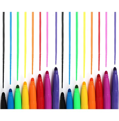BANDIDOS Pack 16 Chunky Jumbo Fibre Pens - Thick Easy Grip Colourful Art Craft School Kids Felt Tip Markers