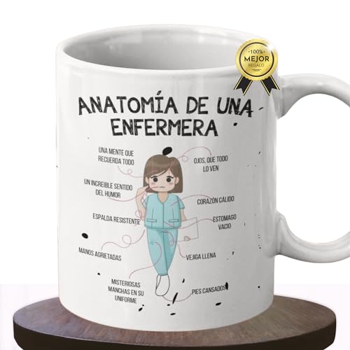 Taza Enfermera. Perfecto Regalo Enfermera - Tazas Enfermera en Apuros - Anatomía de una Enfermera -...