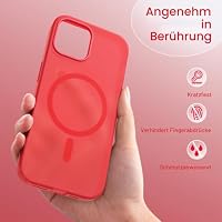 JETech Matte Magnetische Hülle für iPhone 14, Rot – Ansicht 7