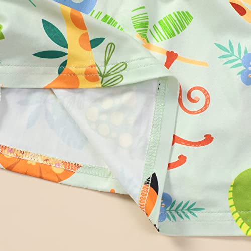 Retsugo Girls A-Line Bowknot Dresses Cute Animal Print Summer Dress For Party Baby Girl Birthday Dress Zoo-1133-4T #TOP7