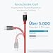Anker PowerLine+ 90cm USB Kabel auf USB C Kabel 3.0, sehr Beständig für USB Typ C Geräte Inklusive iPhone 16/15, Galaxy Note 10/Note 9/S10+/S10, Huawei, LG V30, Smartphone usw. (Rot)