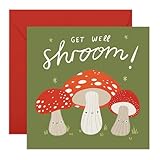 Get Well Shroom Ermutigungskarte, süßes Pilz-Wortspiel für Freund, Schwester, Bruder, Kind, Partner, Kollegen, Bestie, beste Freundin, Ihn, sie, Familie, mit Aufklebern