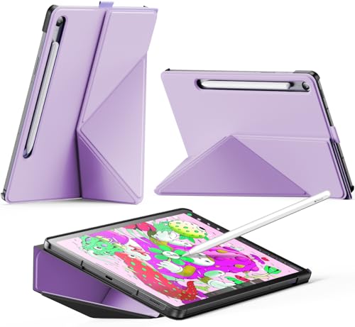 INFILAND Case for Samsung Galaxy Tab S10 Lite/Tab S10 FE/ S9 FE 5G 10.9 Inch/Tab S9 11 Inch, Slim Protective Cover with Multi-Angle Magnetic Stand, Auto Wake/Sleep (Lilac Purple)