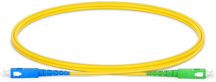NEXTIK Simplex Single Mode SC To SC Optical Fiber Patch Cord 9/125 Jumper Cable Compatible With (FSMS SC/UPC-SC/APC) (5M, 1), Yellow