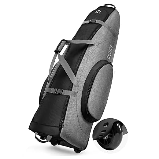 OutdoorMaster Padded Golf Club Travel bag with Wheels, 900D Heavy Duty Oxford Waterproof -Alligators - Black + Gray