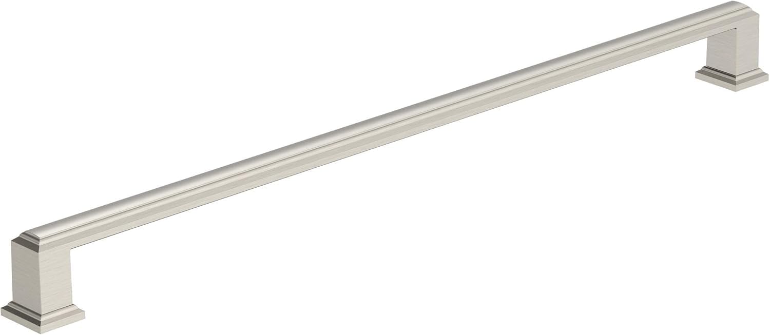 Amerock BP37362G10 | Satin Nickel Cabinet Pull | 12-5/8 in (320 mm) Center-to-Center Cabinet Handle | Appoint | Drawer Pull | Kitchen Cabinet Handle | Furniture Hardware