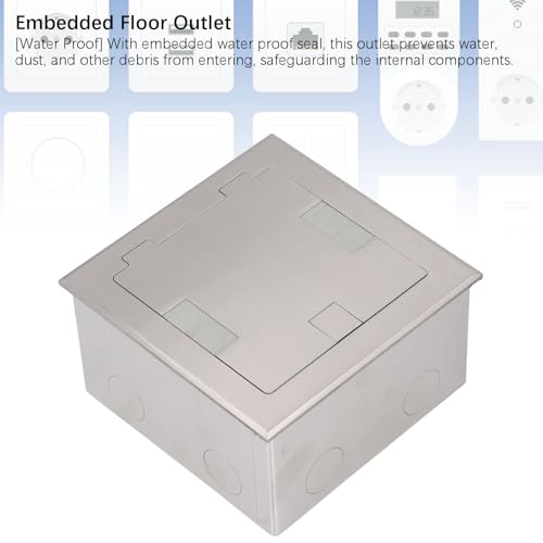 Prise de courant encastrée au sol 2500W en acier inoxydable avec double prise et USB Sxhlseller