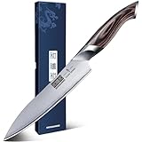 HOSHANHO 6 Inch Kitchen Utility Knife, Ultra Sharp Japanese AUS-10 Stainless Steel Chef Knife, Multipurpose Kitchen Knife with Ergonomic Pakkawood Handle