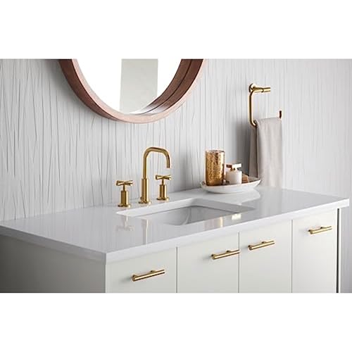 KOHLER K-14406-3-SN Purist® Widespread Bathroom Sink Faucet, Bathroom Faucets, 3-Hole with Low Cross Handles, 1.2 GPM, Vibrant Polished Nickel - image 2