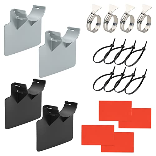 CJWDZ Swimming Pool Pipe Holders + Anti Puncture Anti Tear Anti Strain Preventing Pipes Sagging Accessory + Above Ground Pool Accessories (2pcs Black + 2pcs Grey)