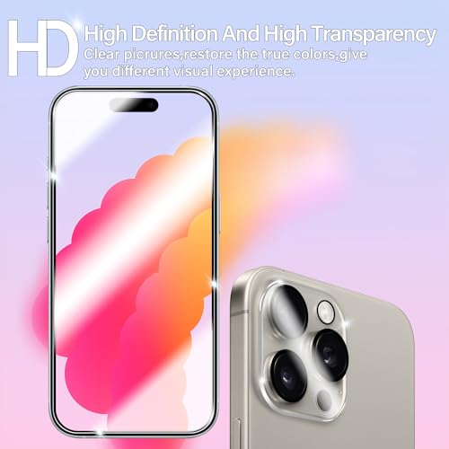 BIGFACE for iPhone 16 Pro Max Screen Protector + Camera Lens Protectors, [2 + 2 Pack] Premium HD Tempered Glass, Anti-Bubble 3D Curved Accuracy Film For iPhone 16 Pro Max(6.9 Inch) by BIGFACE - Used condition - Image 6