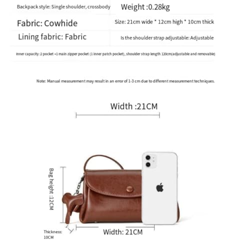 Genuine Leather Shoulder Bag,Shoulder Bag (Black,21 * 10 * 12CM)2