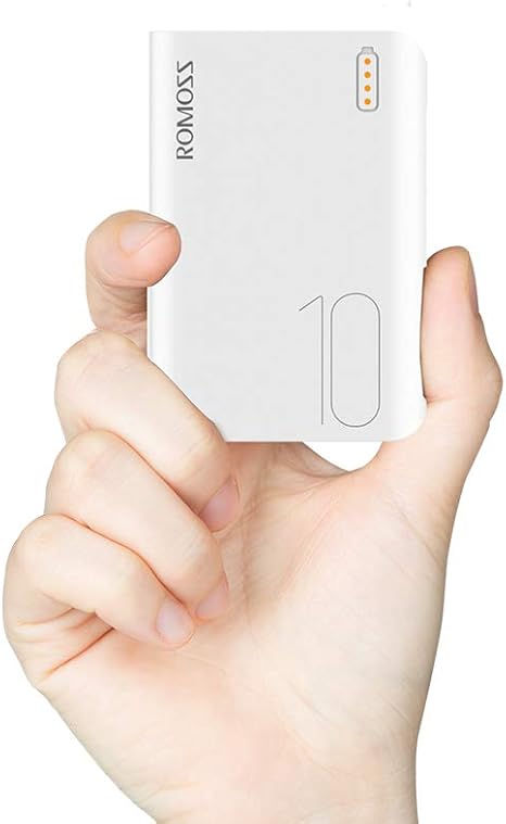 ROMOSS Mini 10000mAh Portable Charger, Power Bank with Dual Output, Small Size External Battery Pack Compact Slim Thin for iPhone 11/11 Pro / 11 Pro ...