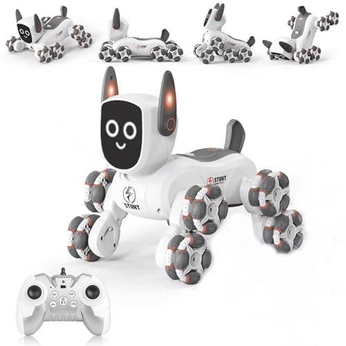 Image of SUPER TOY 8WD Remote Control Robot Dog RC Car 8x8 Stunt Toy with Light and Music One Click Demo, Birthday Gifts for 5 6 7 8+ Years Old Boys Kid