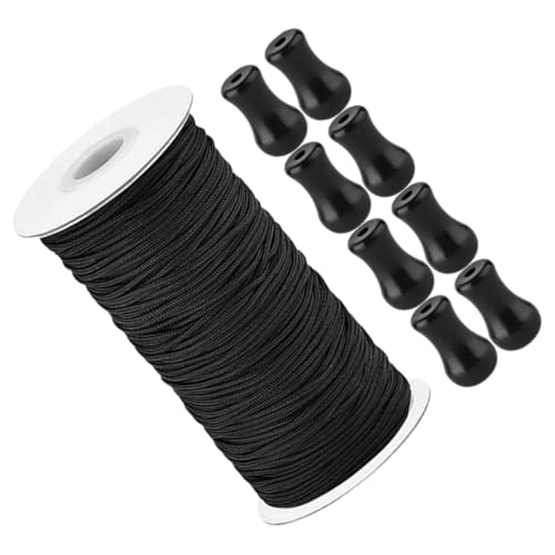 BAZEITFLOW Cordones para Persianas con Pomo de Madera Negra de Metros Accesorios para Estores y Recambios de Ventanas Oscilobatientes para Persianas Enrollables y Cortinas Minimalistas