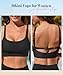 Womens Fashion Bikini Swim Top Comfortable Supportive Sports Bra Swimsuit Top for Swimming Beach Yoga Black M