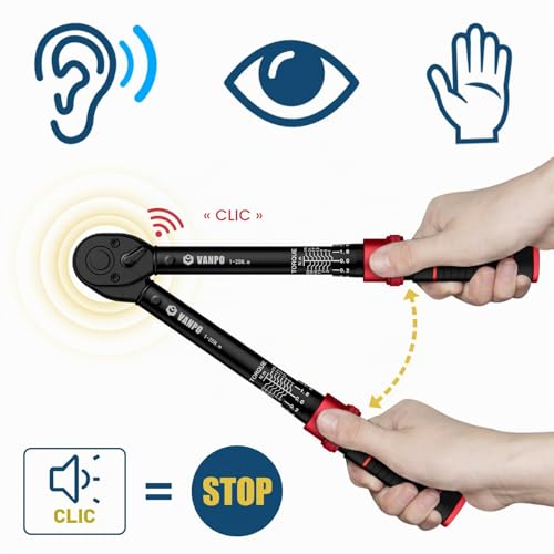 VANPO Clé Dynamométrique 1/4'', 1-25Nm Torque Wrench Vélo – vue 3
