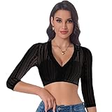 Adisno Dirndl Bluse Damen, Dirndlbluse, Dirndl Bluse, Dirndlbluse Spitze, Dirndlblusen mit Eleganten V-Ausschnitt und Sexy Spitze (DE/NL/SE/PL, Numerisch, 38, Regular, Regular, Schwarz)