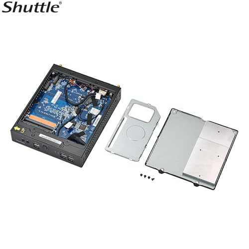 Shuttle XPC Slim Fanless DS50U5 Mini Barebone PC Intel i5-1335U Processor IrisXe Graphics Supports DDR5 SO-DIMM (Max. 64GB) Triple Display Support 12V or 19V DC (No Ram No HDD/SSD No OS Installed)