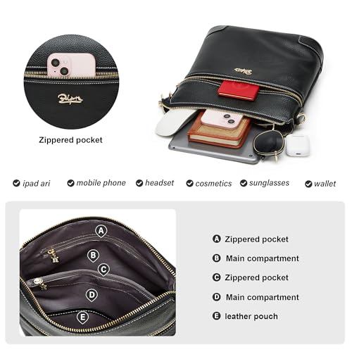Image of BOYATU Leather Crossbody Bag for Women: Designer Shoulder Purse for Travel - Trendy Genuine Leather Handbag for Everyday
