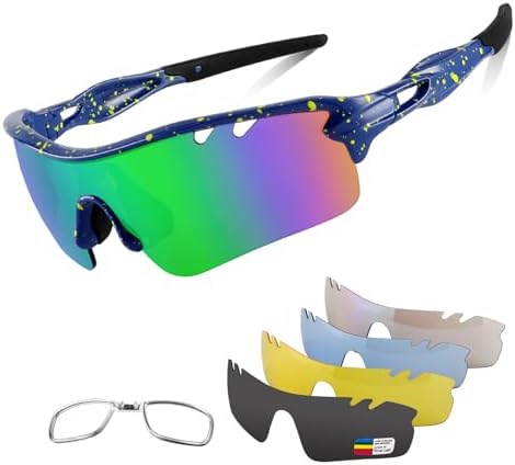 Óculos de sol esportivo polarizado, masculino e feminino, com 5 l...