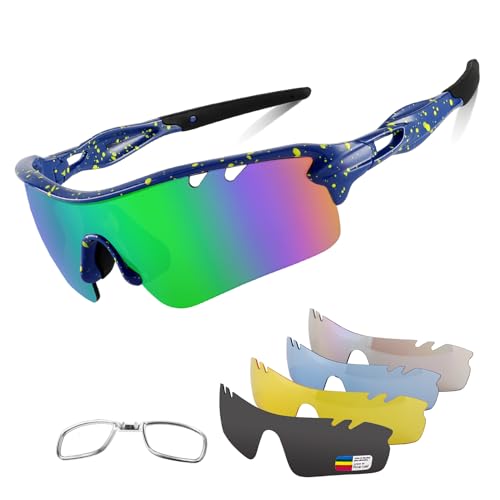 Image of BangLong Polarized UV400 Sports Sunglasses with 5 Lenses for Men Women