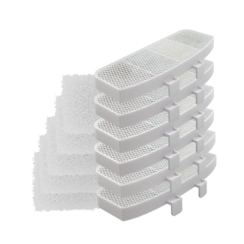 Generic 6 Packs Replacement Filters for Automatic Pet Water Fountain,3 Months Set of Replacement Filters, White